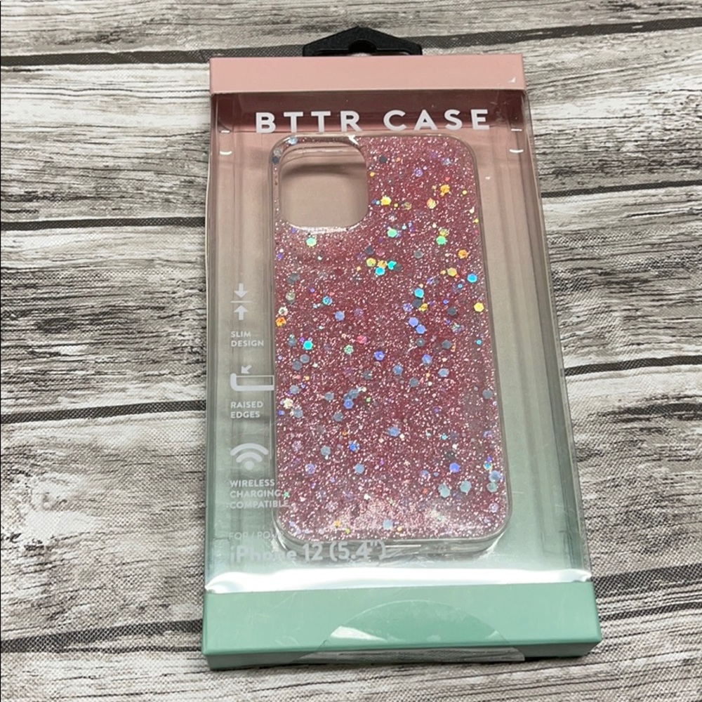 BTTR Pink Glitter Case for iPhone 12 mini 5.4”